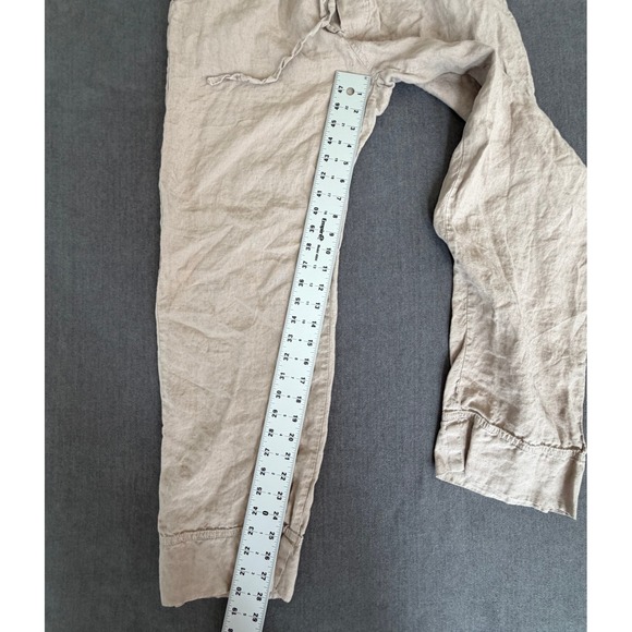 Parachute Linen Jogger Pants Womens S Beige Minimalist Lounge Coastal Summer - Picture 7 of 9